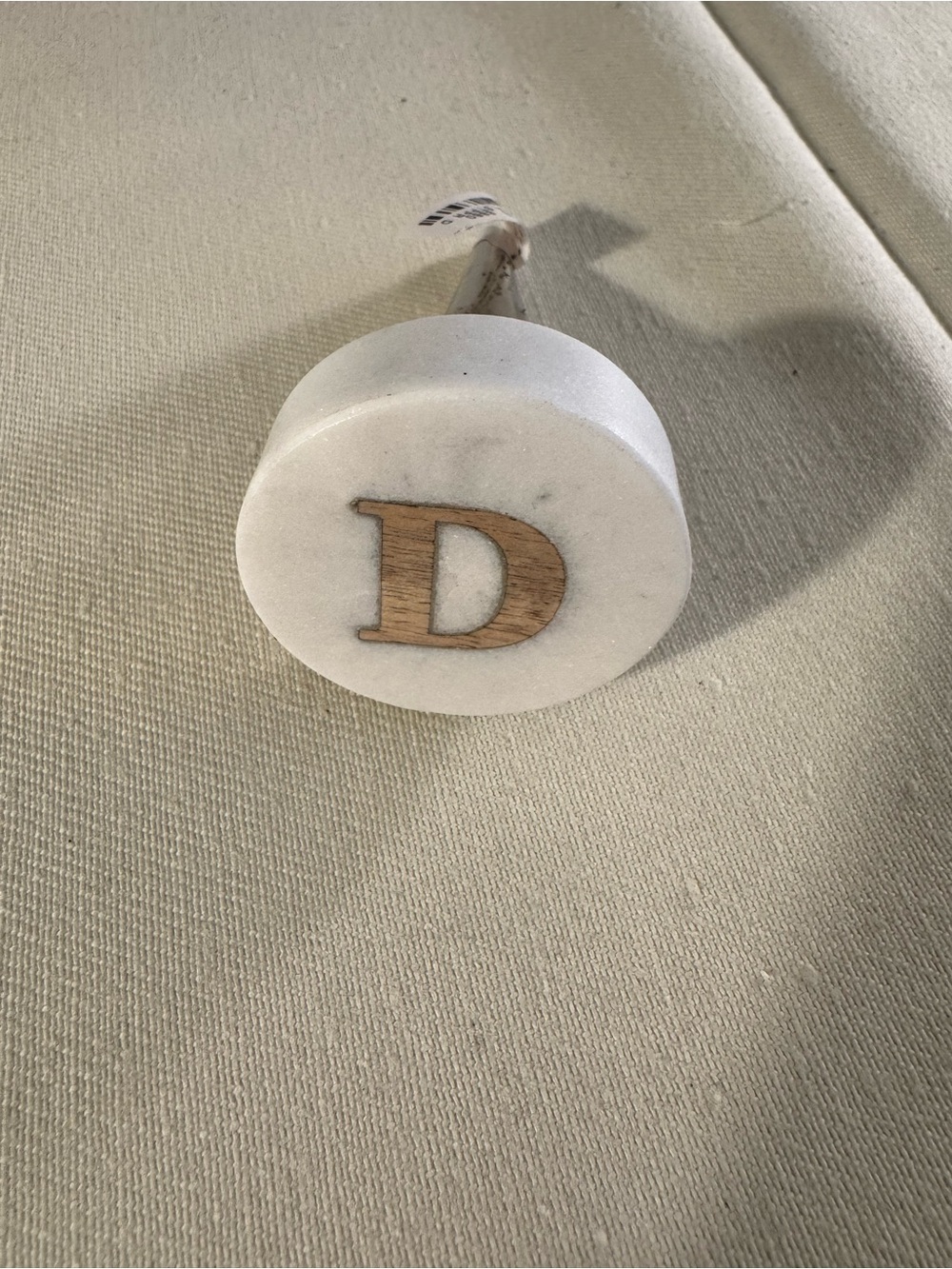 Monogram 'D' Marble and Wood Drawer Knob Pottery Barn